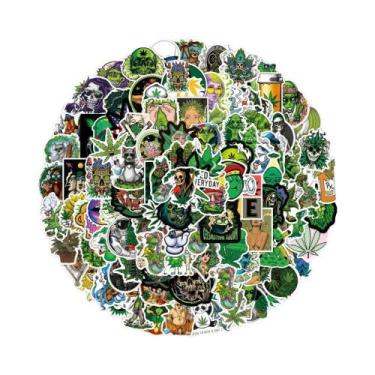 Imagem de Adesivos De Desenho Animado De Folhas De Erva Para Fumar, Impermeáveis