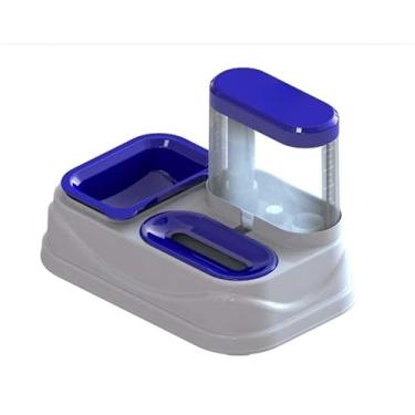 Imagem de Bebedouro e Comedouro Automático Anti-Formiga - Para Cães e Gatos, Não Molha os Pés, Solução Prática para Pets (AZUL)