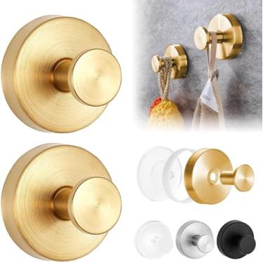 Imagem de Genérico, Kit 2 Ganchos de Ventosa a Vácuo, Porta Toalha em Aço Inox, para Banheiro, Cozinha, Espelho e Vidro