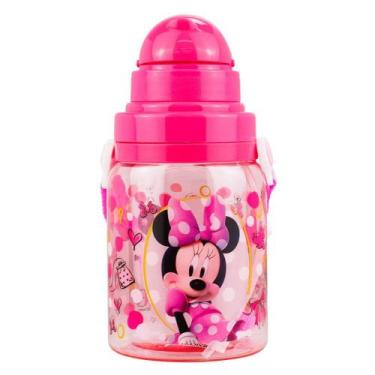 Imagem de Garrafa Minnie Rosa 600ml Infantil com Canudo Retrátil  Disney Origina