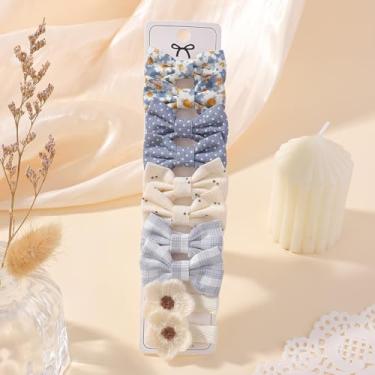 Imagem de 10 peças de grampos de cabelo pequenos para bebês meninas 3,6 cm - 5,6 cm mini conjunto de presilhas antiderrapantes totalmente forradas artesanais laço flor acessórios de cabelo para recém-nascidos