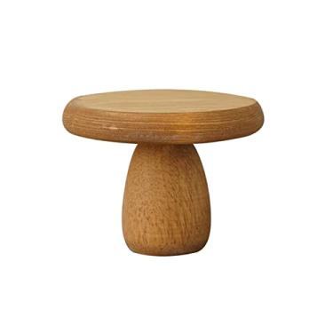 Imagem de Suporte de bolo bandeja de bolo redonda retrô mesa de sobremesa de madeira para festa de casamento suporte multiuso para bolo de chá da tarde suporte de sobremesa suporte de cupcake (pequeno)