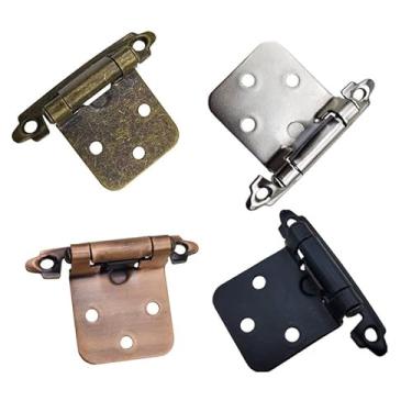 Imagem de Dobradiças 10 peças dobradiça de mola vintage metal ferro móveis buffer fecho automático junta pivô dobrável janelas portas acessórios de hardware carregados (cor: branco)