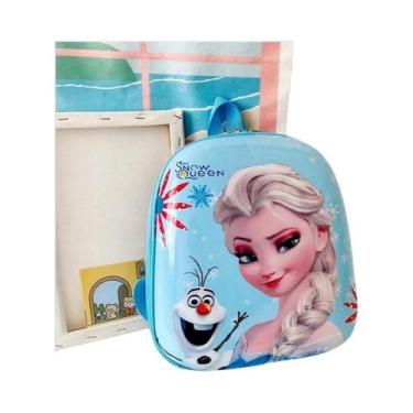 Imagem de Mochila Escolar Grande Elsa Para Meninas, Bolsa Dura De Casca De Ovo D
