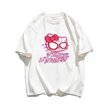 Imagem de Camiseta Unissex Hello Kitty Homem-Aranha De Manga Curta, Marca De Lux
