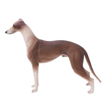 Imagem de Cryfokt Simulação Modelo de Galgo Marrom Brinquedo Artesanal Requintado para Crianças Decoração de Mesa Presente de Projeto Escolar 7,9 X 1,3 X 5,1 pol. para Casa e Escritório