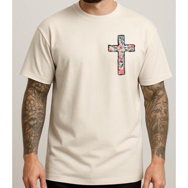Imagem de Camiseta Masculina Básica Religiosa 100% Algodão Manga Curta Gola Redonda Casual Conforto Lifestyle-Masculino
