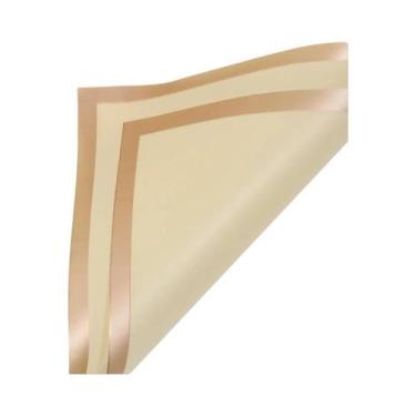 Imagem de Papel De Embalagem Para Flores Com Borda Dourada 20 Peças Estilo Corea