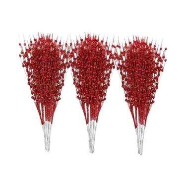 Imagem de Buquê De Flores Artificiais Glitter Berry Para Decoração De Árvore De 