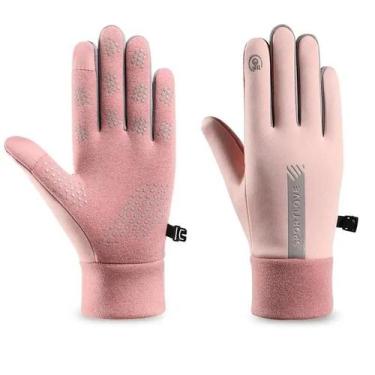 Imagem de Luvas Térmicas De Ciclismo Femininas Em Fleece Para Inverno, Resistent