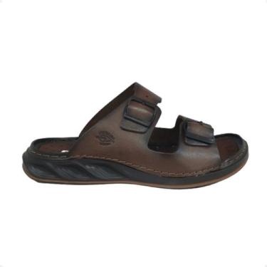 Imagem de Chinelo Masculino Slide Pegada Marrom, Cravo, 42