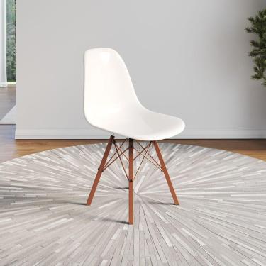 Imagem de Cadeira Eames Design Moderno Tubo De Ferro Cobre Assento Branco