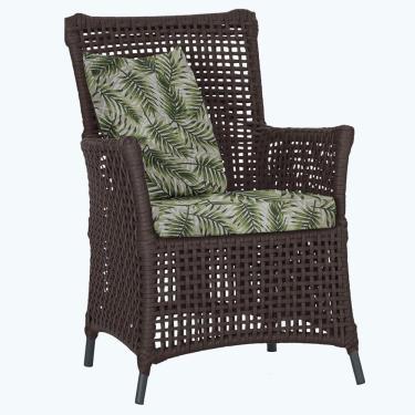 Imagem de Poltrona Igapó Alumínio Micro Pintura Preta Corda Náutica E5 Marrom