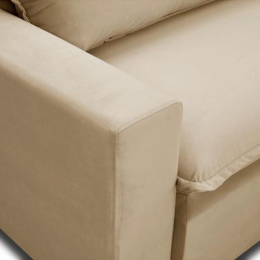 Imagem de Sofá Retrátil E Reclinável 2 Lugares 2,90m Andreza Veludo Lansofbr Bege