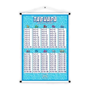Imagem de Banner de Lona Educativo Tabuada Azul 70x55 cm - UdiPrint