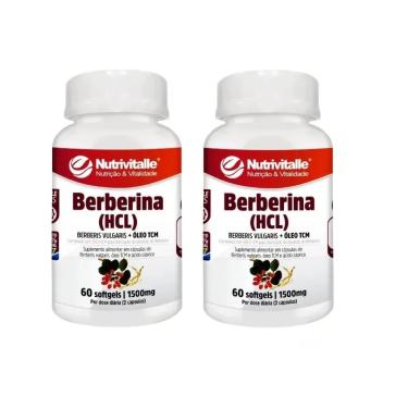 Imagem de KIT 02 BERBERINA (HCL) 1500MG 60 SOFTGELS NUTRIVITALLE