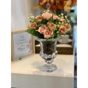 Imagem de Arranjo Rosas Vaso Taça Transparente Luxo Delicado 3d - Paris