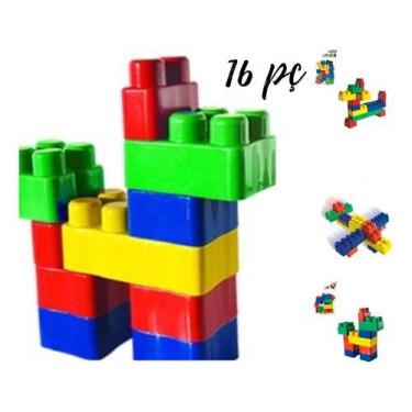Imagem de Blocos De Montar Bloc Slim 16 Pecas Brinquedo Pedagogico - Bazar impor
