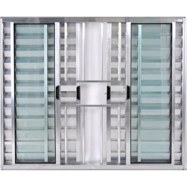 Imagem de Janela Veneziana de Alumínio 6 Folhas 1,00 X 2,00 Com Grade Cor Brilha