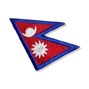 Imagem de BP0041-011 Bandeira Nepal Patch Bordado 5,7x4,5cm - Autêntico BR44