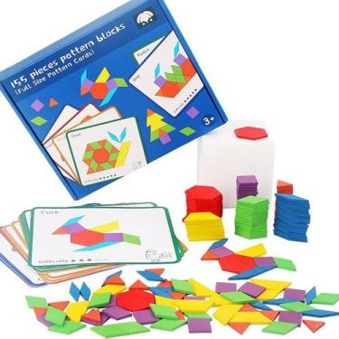 Imagem de Brinquedo educacional Geometric Tangram Puzzle de 155 peças para crian