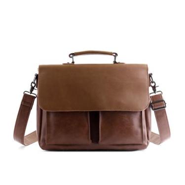 Imagem de Bolsa Messenger Bolsa tiracolo de ombro empresarial em couro PU - yiwe