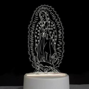 Imagem de Candeeiro de mesa com luz noturna Creative Jesus 3D USB 5V para quarto