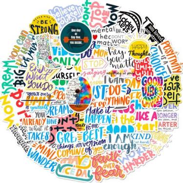 Imagem de Decalques de vinil, adesivos para citações motivacionais, garrafa de á