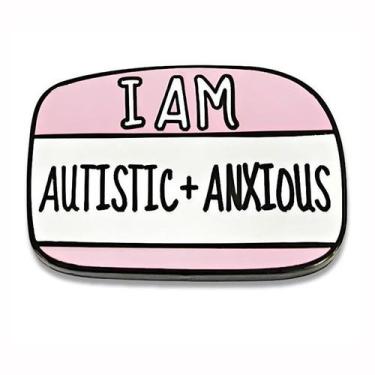 Imagem de Broche Alloy Badge em forma de retângulo autista e ansioso - yiweisai
