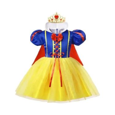 Imagem de Fantasia De Princesa Branca De Neve Para Crianças Com Capa E Acessório