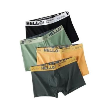 Imagem de Cuecas Boxer De Algodão plus Size Para Homens, 4 Peças, Lingerie Sexy 