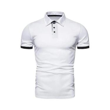 Imagem de Camiseta Polo Masculina De Manga Curta Em Cor Sólida, Respirável, Conf