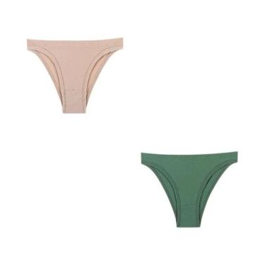 Imagem de Calcinhas Femininas Sem Costura De Cintura Baixa 2 Peças Lingerie Sexy