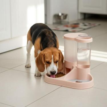 Imagem de Alimentador Duplo Automático Pet Água e Ração - Lovely Vibe, rosa