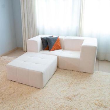 Imagem de Sofá Modular 2 Lugares Com 2 Braços 1 Chaise Inflow Boucle Linho Vem N