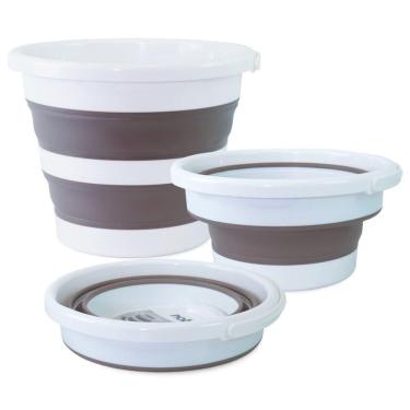 Imagem de Balde Retrátil-dobrável 12l Branco Com Cinza - Nobre