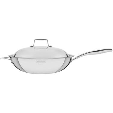 Imagem de Panela Wok Grano em Aço Inox Corpo Triplo com Tampa 5,2 L - Tramontina