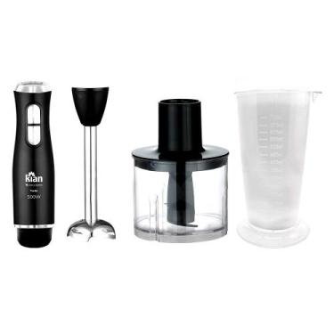 Imagem de Mixer 2 Em 1 Turbo 500W Preto Com Copo E Mini Processador Kian - 127V,