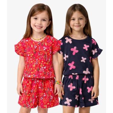 Imagem de Kit 2 Conjuntos Infantis Feminino Com Babado Select Sortido, 10, Sorti