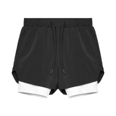 Imagem de Shorts De Fitness Masculinos 2 Em 1 De Secagem Rápida Para Corrida, Ve
