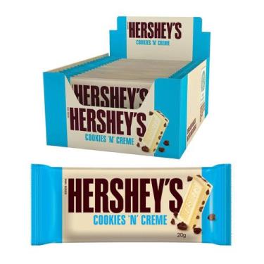 Imagem de Chocolate Hersheys Cookies N Creme, Caixa com 18 Barras 20g
