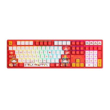 Imagem de Teclado Mecânico Gamer Akko, RGB, Switch Princess Linear, Keycaps JDA,