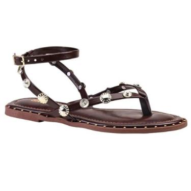 Imagem de Sandália Rasteirinha Casual Feminino Akazzo 3955HE Marsala, 38