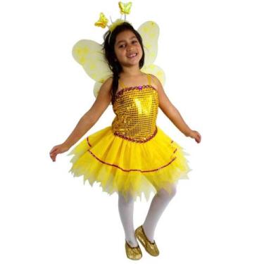 Imagem de Fantasia da Fada Infantil Amarela Com Asas - Fantasias Carol KB, M 4 -