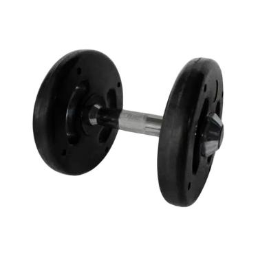 Imagem de Dumbbell Injetado Dumbpegcro12 para Musculação com Pegada Cromada 12kg Preto Anilhas Fitness