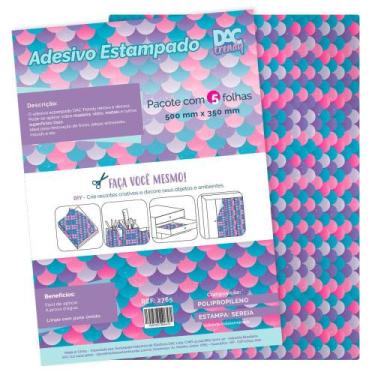 Imagem de Adesivo Plástico Decora Flamingo Sereia 36cmx50cm Dac Trendy, Sereia