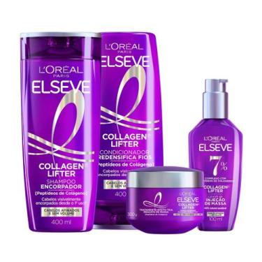 Imagem de Kit Elseve Collagen Lifter - Shampoo + Cond 400ml + Máscara + Sérum - 