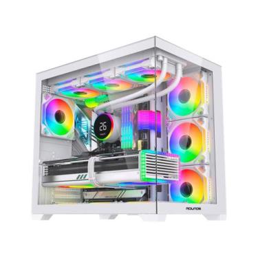 Imagem de Gabinete Gamer Round5 Genos Mid Tower ATX Sem Fan Aquário Vidro Branco
