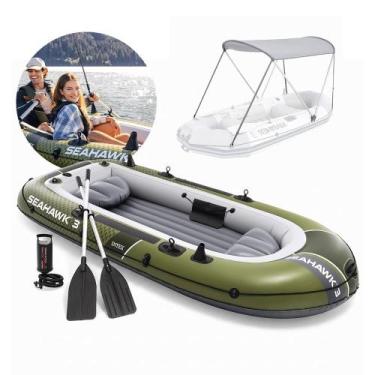 Imagem de Bote Barco Seahawk 3 Até 360kg 295cm Capota Intex