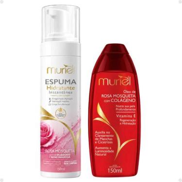 Imagem de Kit Muriel Rosa Mosqueta: Espuma Hidratante 150ml e Óleo Corporal 150m